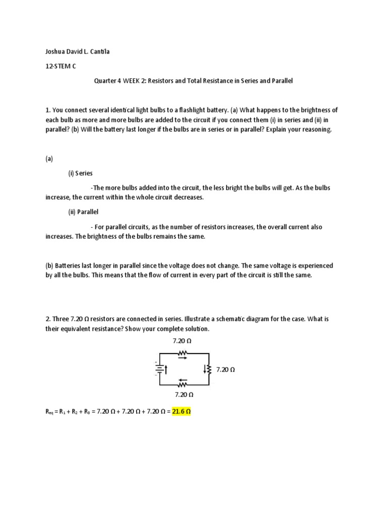 Resistors and Total Resistance in Series and Parallel PDF Series