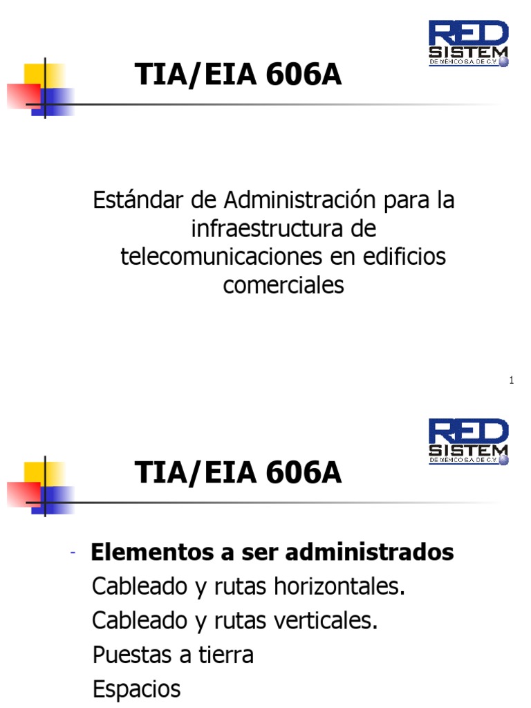 Gestión de Infraestructura TIA/EIA 606A | PDF | Telecomunicaciones ...