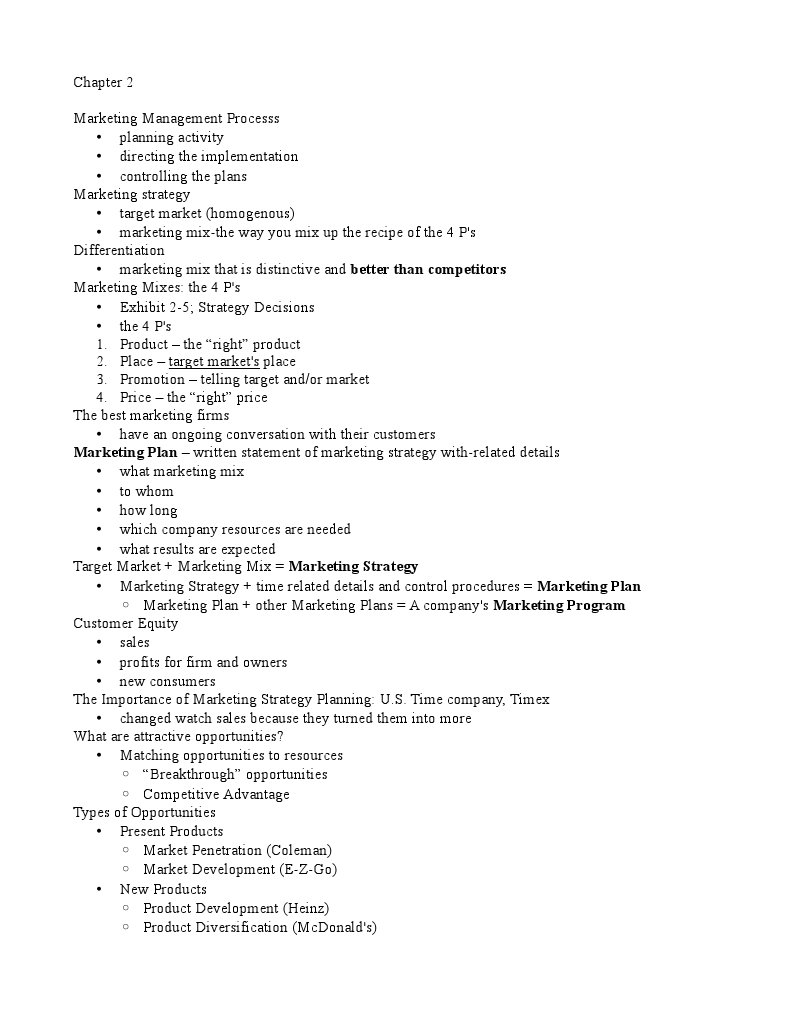 Marketing Ch. 2 | PDF | Career & Growth | Business