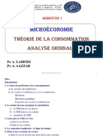 Théorie de La Consommation (Analyse Ordinale)