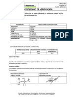 Certificado Verificación Estacion