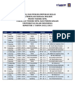 Jadwal Dan Pengelompokan Kelas Matrikulasi Bahasa Inggris Prodi Teknik Sipil FTSP Uii 2022