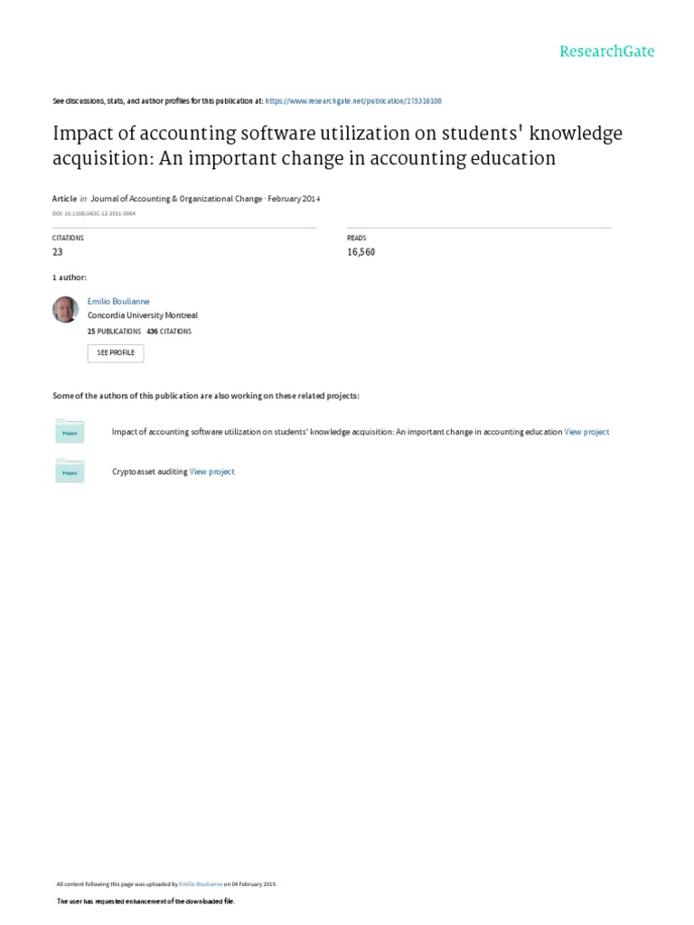 Impactof Accounting Software PDF Factor Analysis Validity