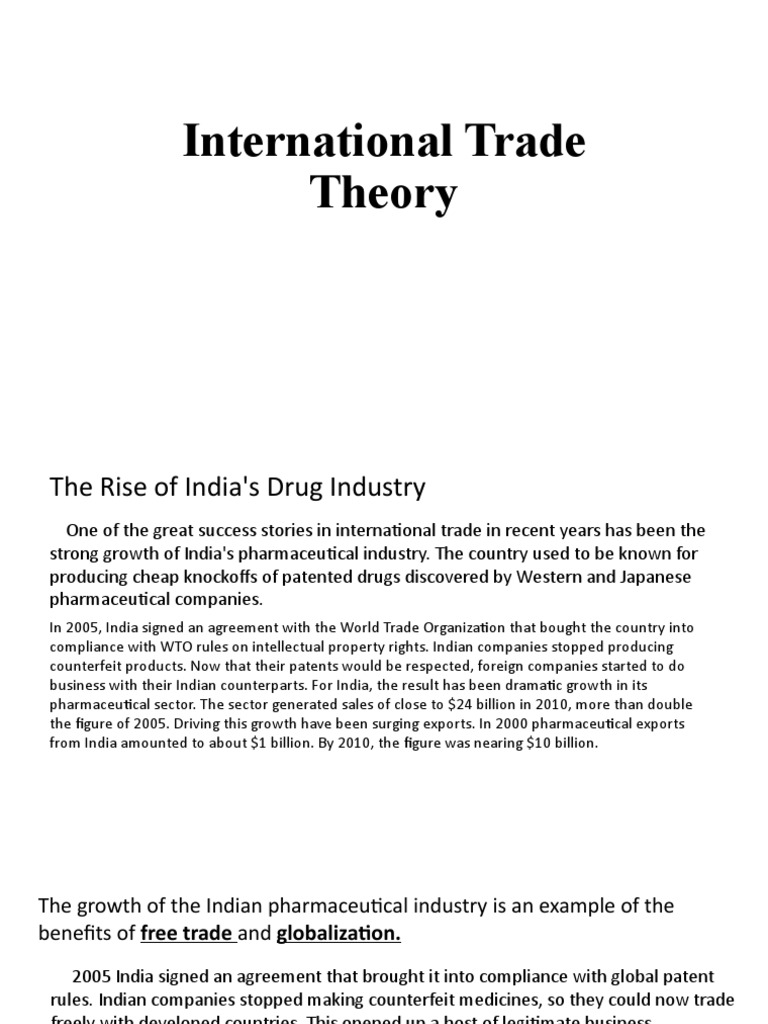 International Trade Theory Pdf Pharmaceutical Industry Trade