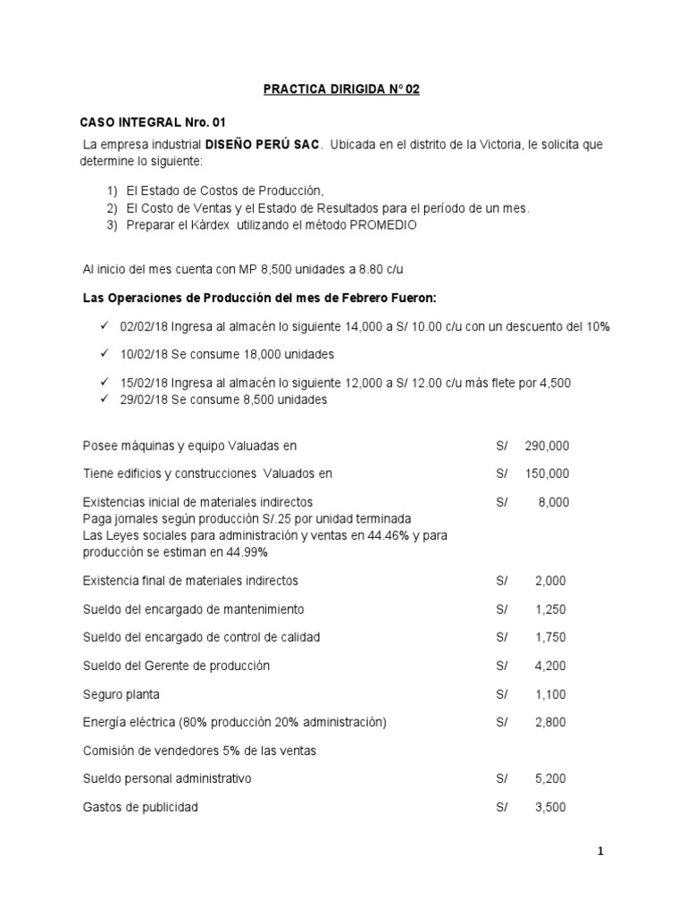 Cálculo de Costos y Resultados Empresariales | PDF | Costo | Inventario