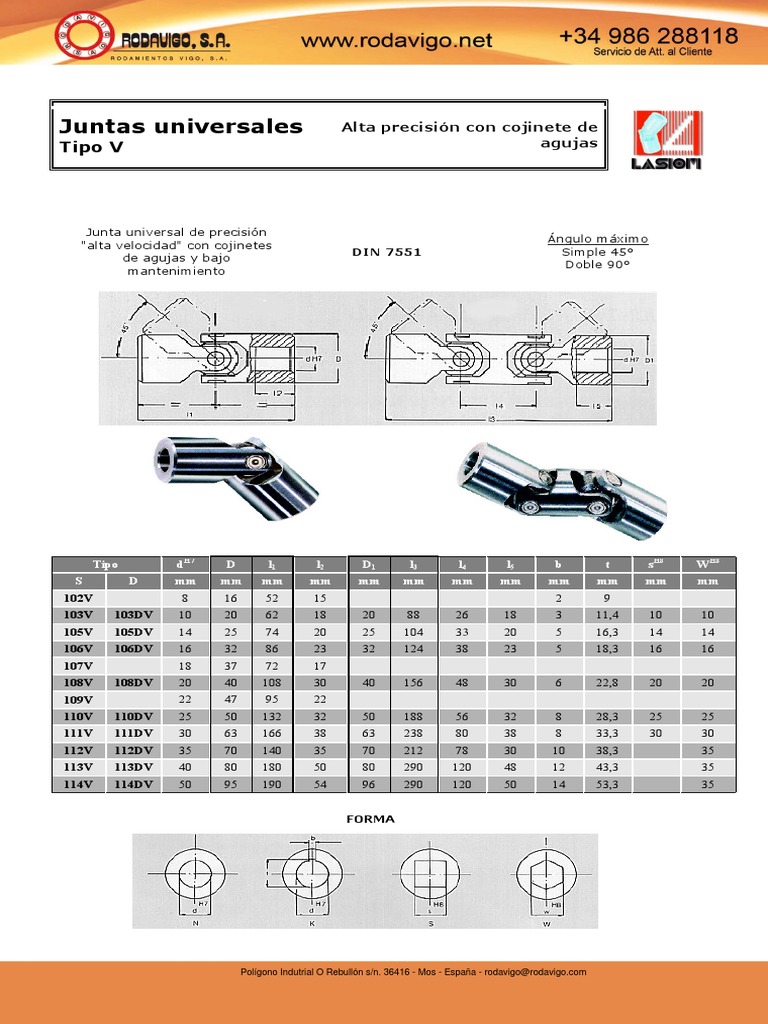 LASIOM 02 Juntas Universales A Rótula | PDF | Mecanica clasica | Máquinas