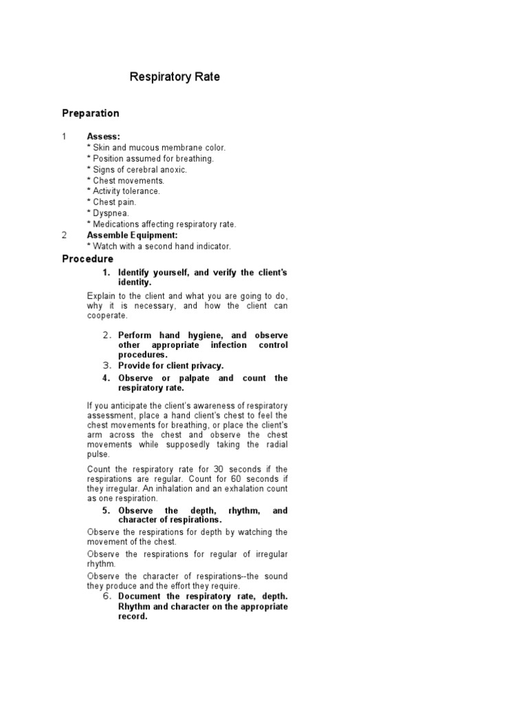 Respiratory Rate | PDF | Wellness