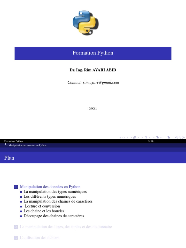 2 - Données en Python | PDF | Structure de contrôle | Python (Langage ...