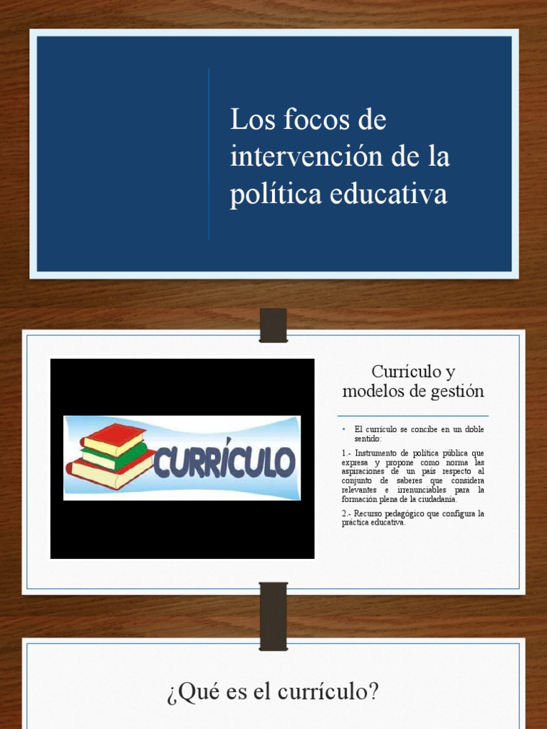 Intervención en Política Educativa y Currículo | PDF | Plan de estudios ...