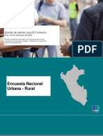 Informe Encuesta Nacional Urbano Rural - El Comercio - Ipsos Al 9 de Setiembre 2022