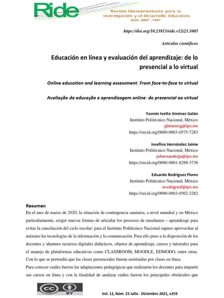 Evaluación del Aprendizaje en Línea | PDF | Método de enseñanza ...