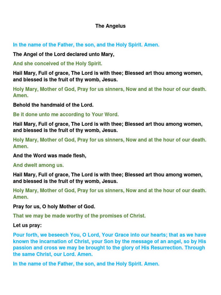The Angelus Prayer Pdf
