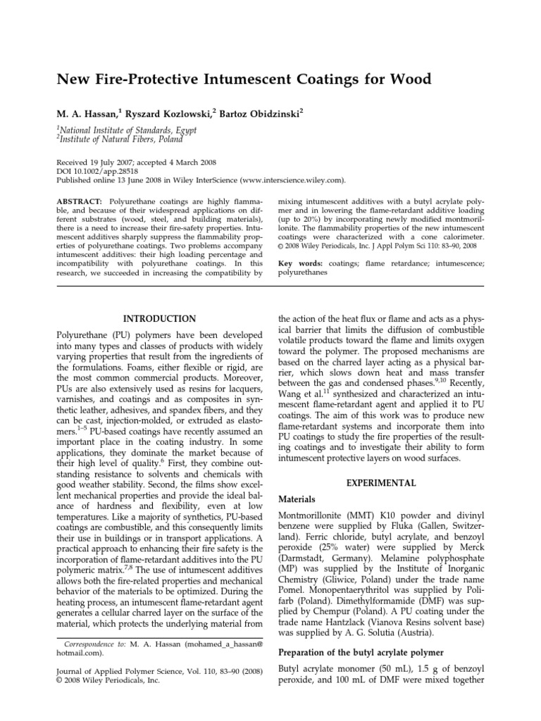 New Fire Protective Intumescent Coatings | PDF | Polyurethane | Varnish
