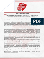 NOTA OFICIAL - XXV CONGRESSO ESTADUAL DO SINTEPPB