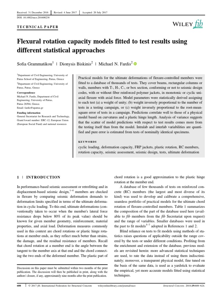 Grammatikou+Fardis - Flexural Rotation Capacity Models Fitted To Test ...