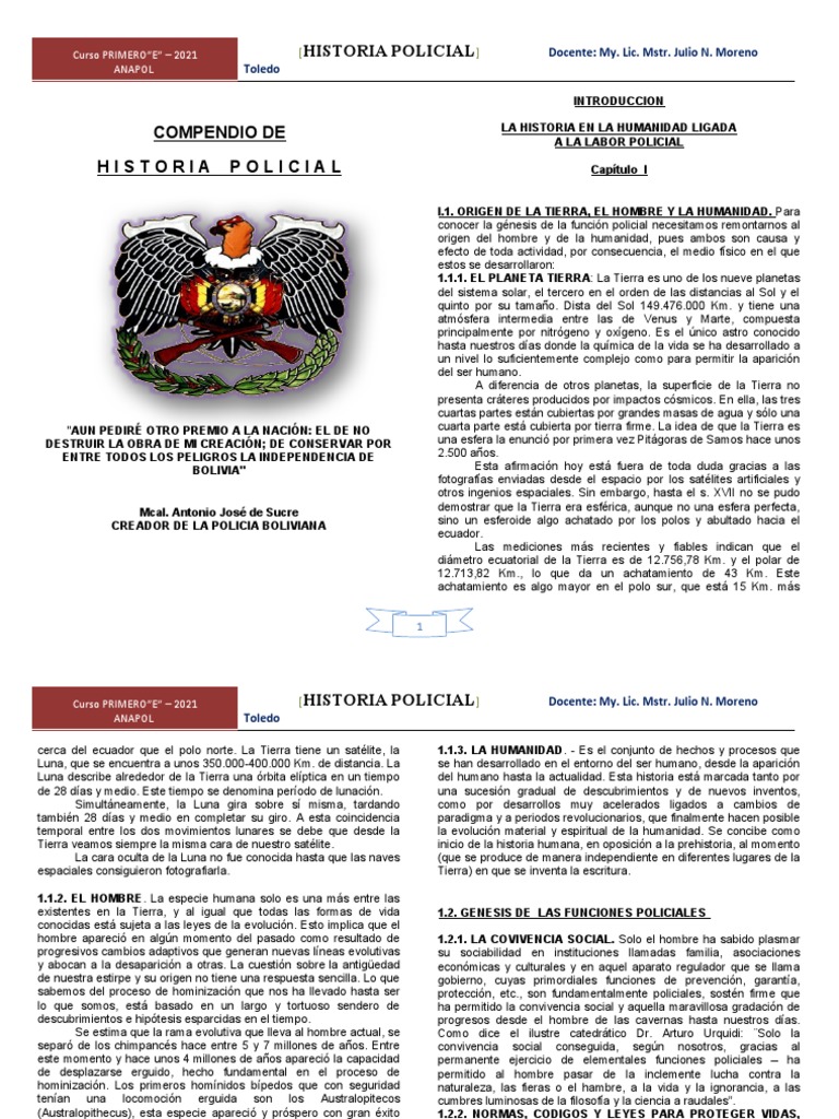 Compendio HISTORIA POLICIAL Complementado | PDF | Policía | Imperio Inca