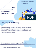 Ipo, Invesment Banking and Financial Restructure