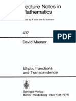 Elliptic Functions and Transcendence - Masser D.