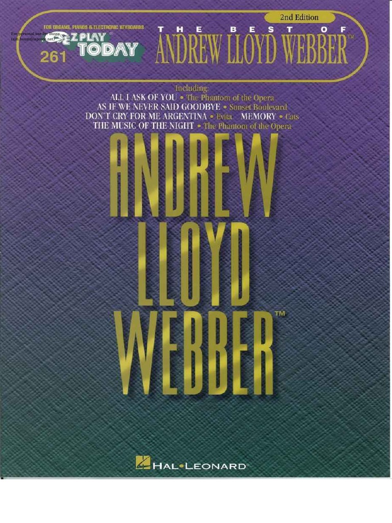 Best of Andrew Lloyd Webber | PDF | Music Technology | Music Production
