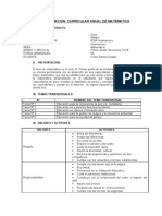 Programacion Curricular Anual de Matematica