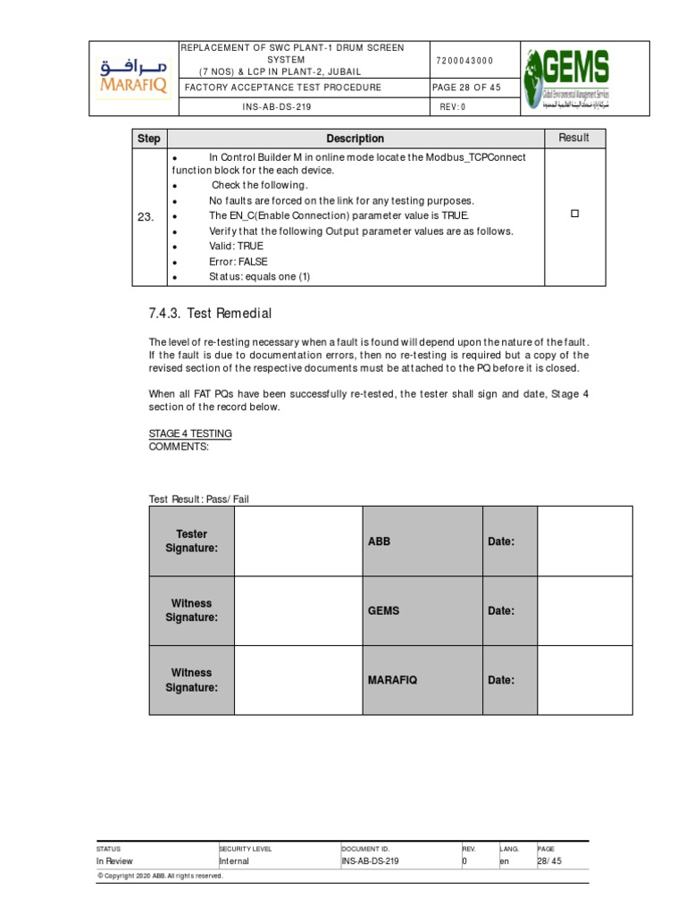 Factory Acceptance Test Procedure For Dcs Part 6 Pdf Computing