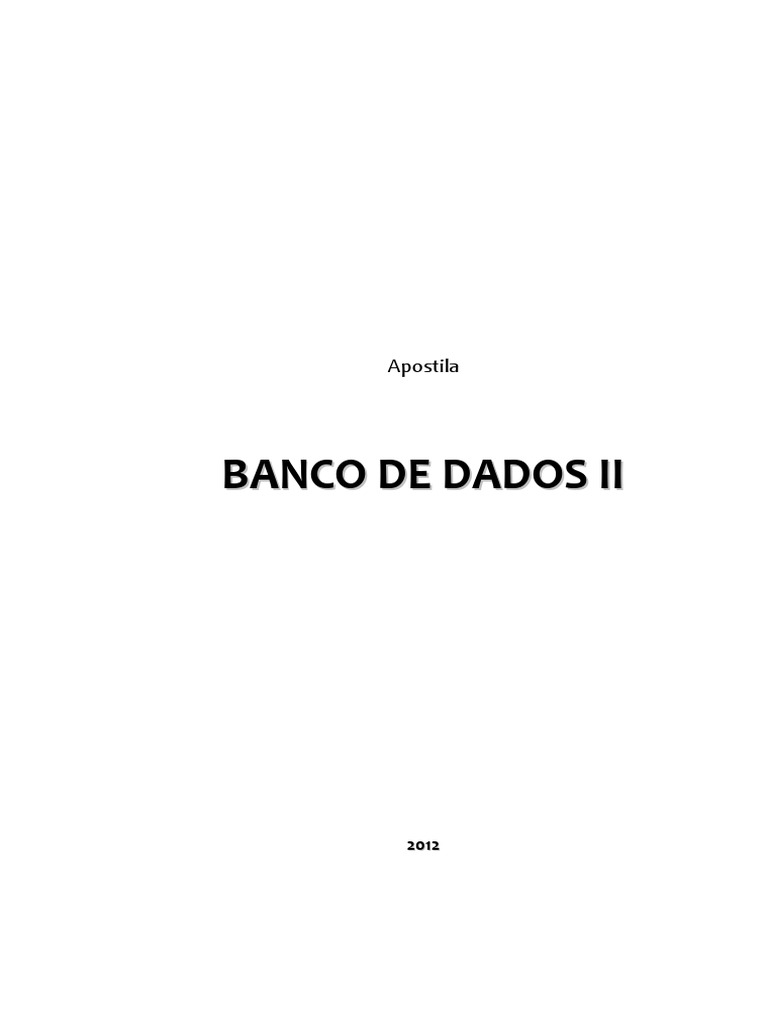Apostila Banco de Dados LL | PDF | SQL | Bancos de dados