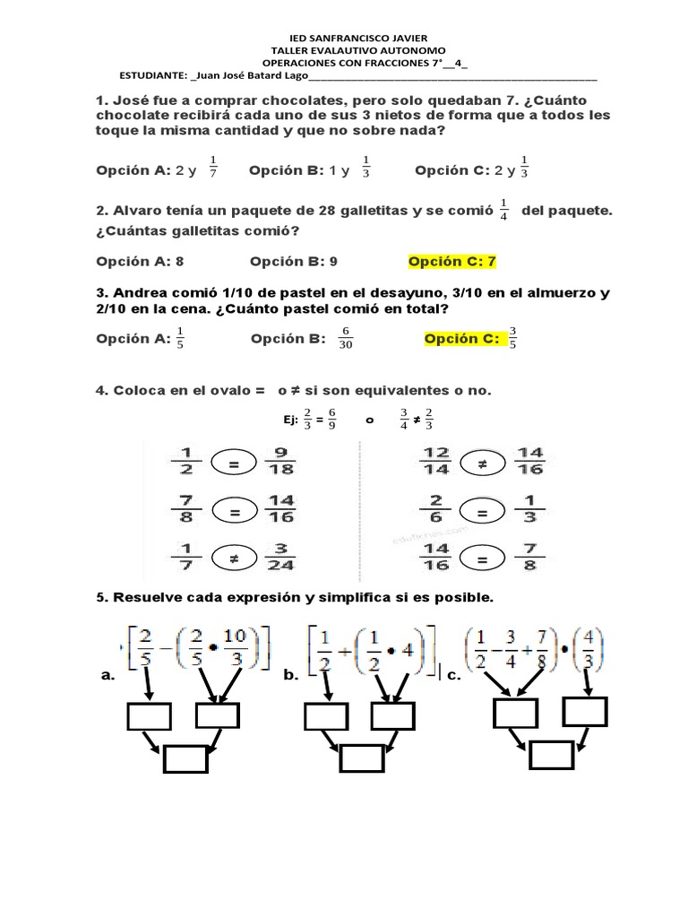 Cuanto Es 2 A La 10 Taller Evaluativo 3p Problemas 7° 23 Sept | PDF