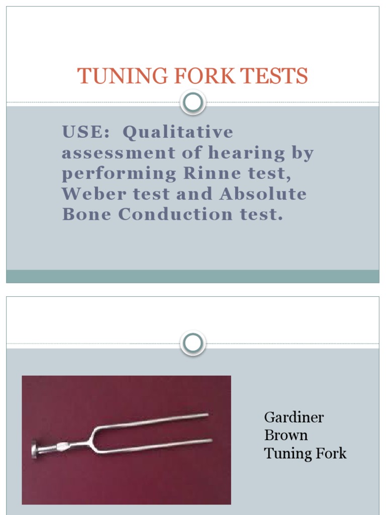 Tuning Fork Test PDF Hearing Hearing Loss