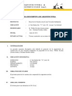 MEMORIA DESCRIPTIVA DE VIVIENDA UNIFAMILIAR Doc ARQUITECTURA
