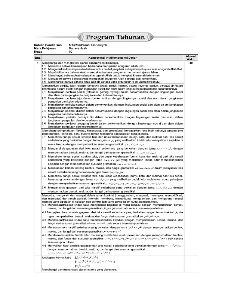 PROTA + PROMES Bahasa Arab 9 SMT 2 PDF