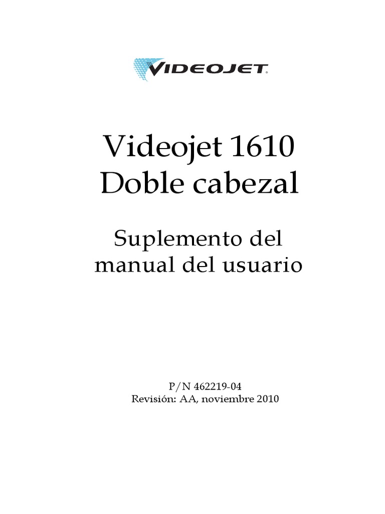 Videojet 1610 DH Operator Addendum Spanish PDF Impresora