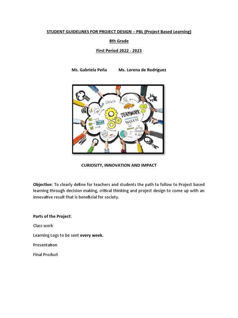Project Guidelines 8th Grade 2022 | PDF | Project Based Learning | Learning