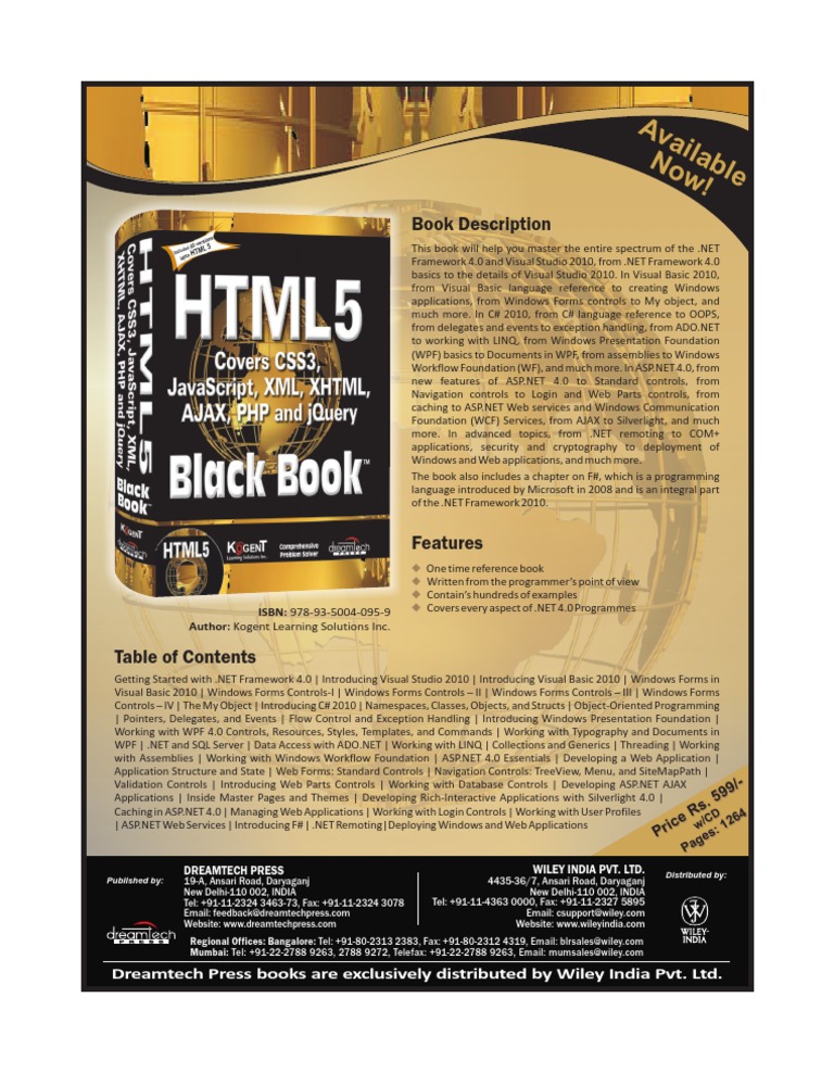 HTML 5 Black Book | PDF | Windows Presentation Foundation | Microsoft ...