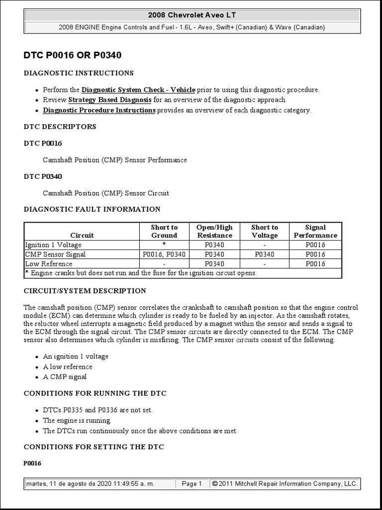 P 0340 | PDF | Ignition System | Electrical Engineering