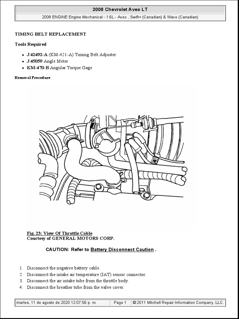 Timing Belt Replacement | PDF | Belt (Mechanical) | Engines