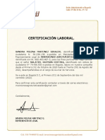 Certificación Laboral Salatiel Guzman