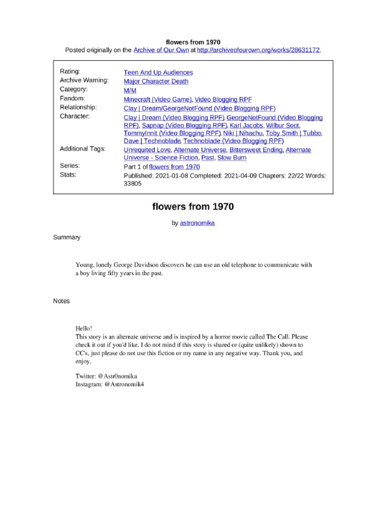 Flowers From 1970 PDF