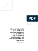 Pensando El Arte Y La Sociedad Contemporáneos: La Recepción Del Concepto Benjaminiano de Aura en Bourriaud Y Michaud