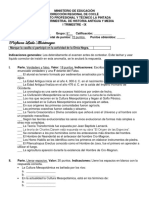 Prueba Trimestral de Historia Antigua 9. Profesora Laila Montenegro