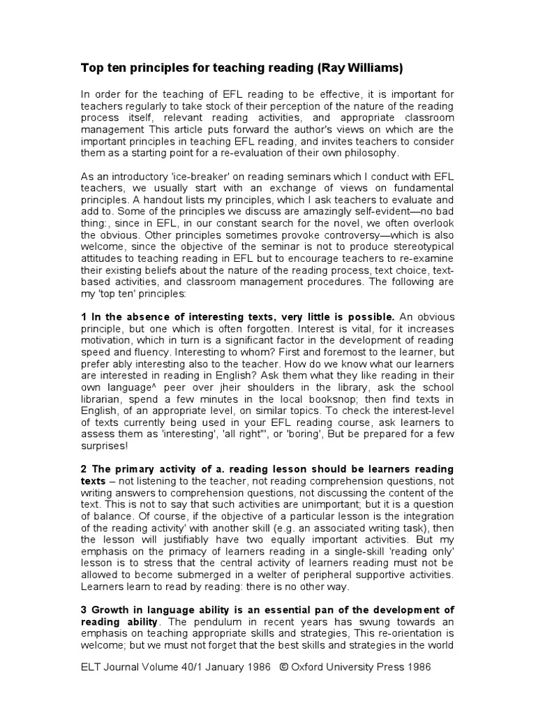 Top ten principles for teaching reading pdf reading comprehension