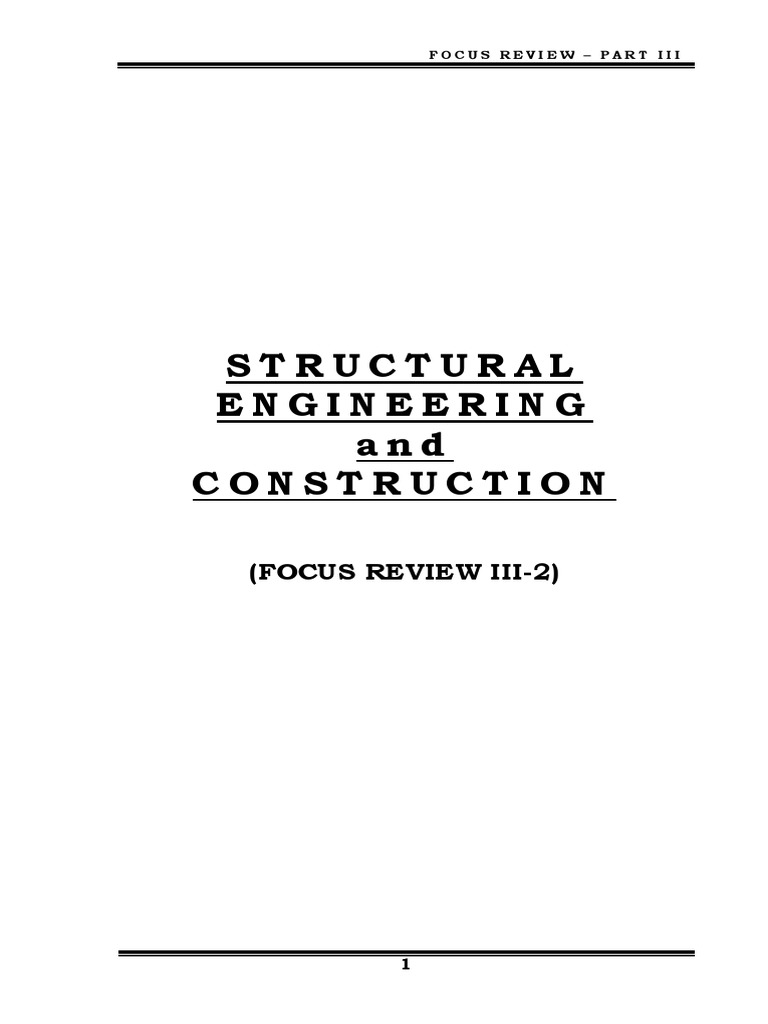 Structural Engineering Focus Review III | PDF | Bending | Beam (Structure)