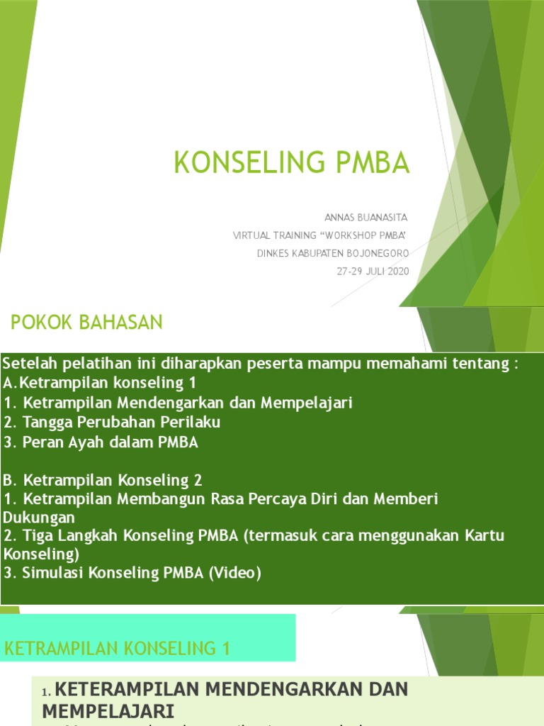 Ketrampilan Konseling PMBA dan Praktik | PDF | Karier & Perkembangan ...