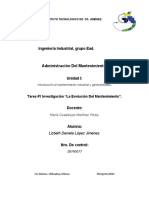 Tarea #1 Investigación "La Evolución Del Mantenimiento".