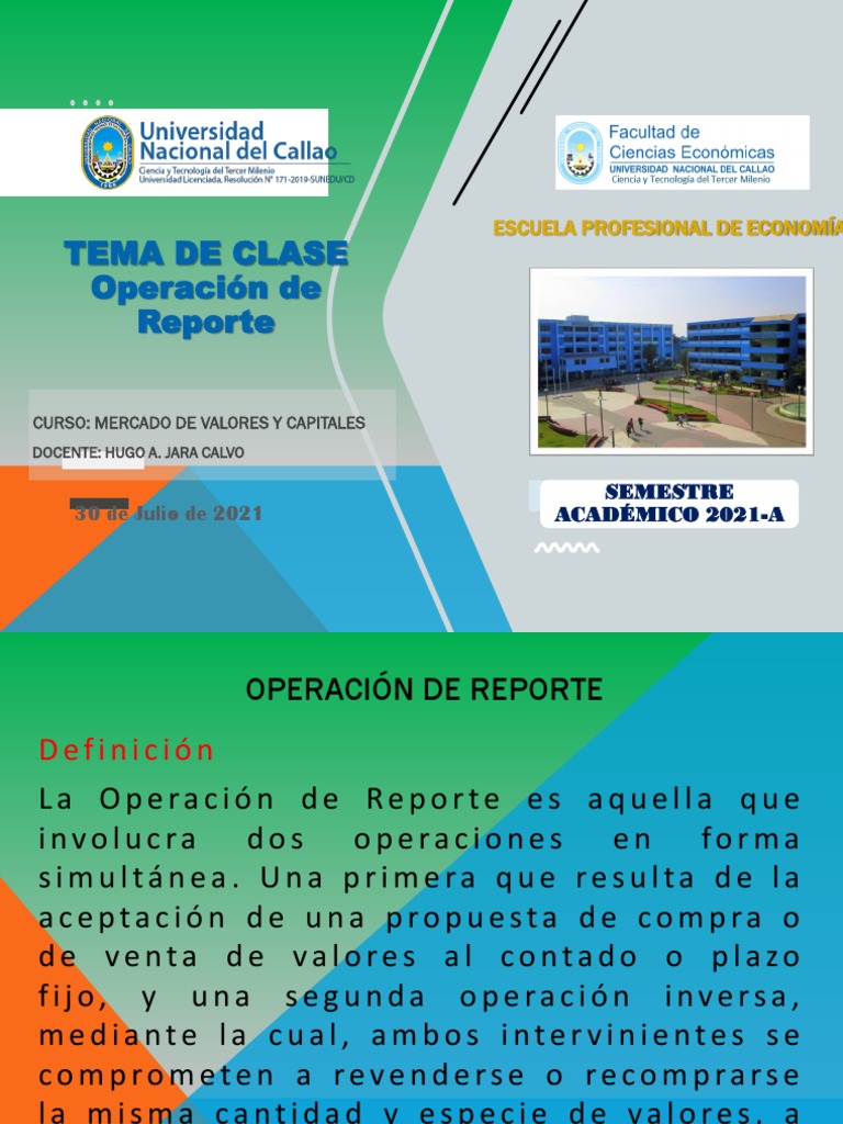 Operacion de Reporte | PDF | Compartir (Finanzas) | Bolsa