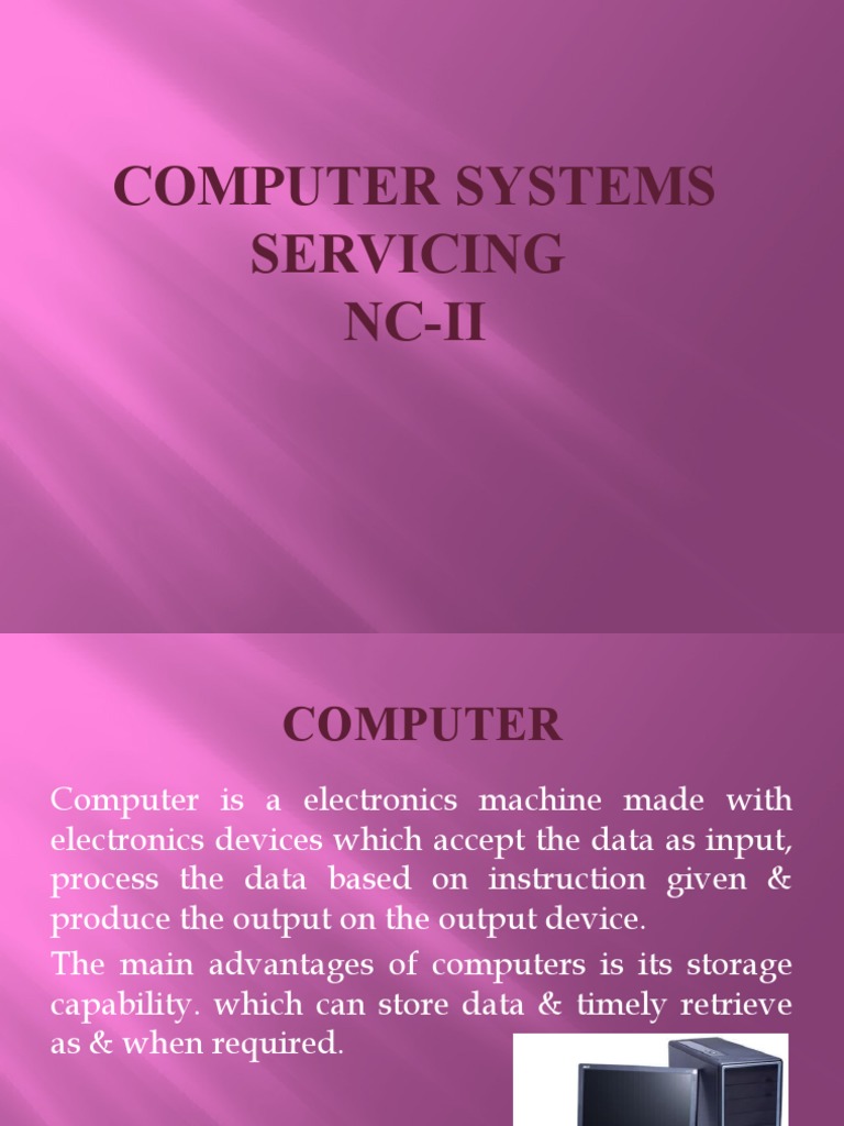 Coc 1 computer systems servicing presentation by horacio n aceveda jr