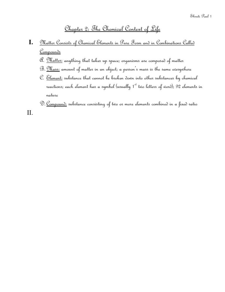 Chapter 2 Outline Summary | PDF