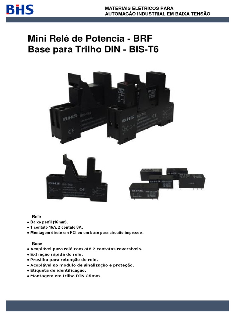 Catalogo Rele Modular Bis BRF Rev Dez 18 | PDF | Relé | Indutor