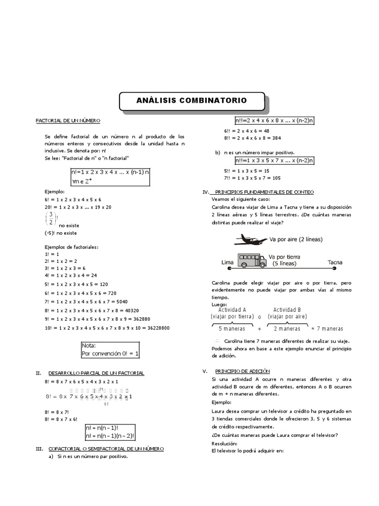 Factorial y Combinatoria Básica | PDF | Permutación | Matemáticas