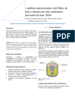 Investigación y Análisis Microscópico Del Filtro de Aceite Original y Alterno de Una Camioneta Chevrolet D-Max 2010