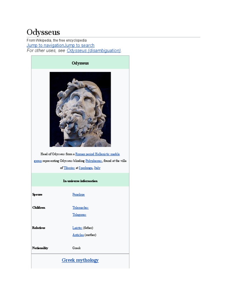 Odysseus | PDF | Odysseus | Trojan War